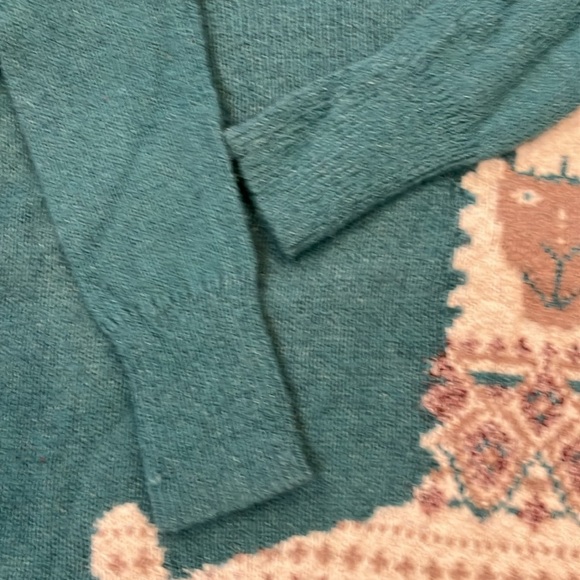Women’s size small Hollister Alpaca / llama/ Design Teal Sweater - Picture 15 of 15